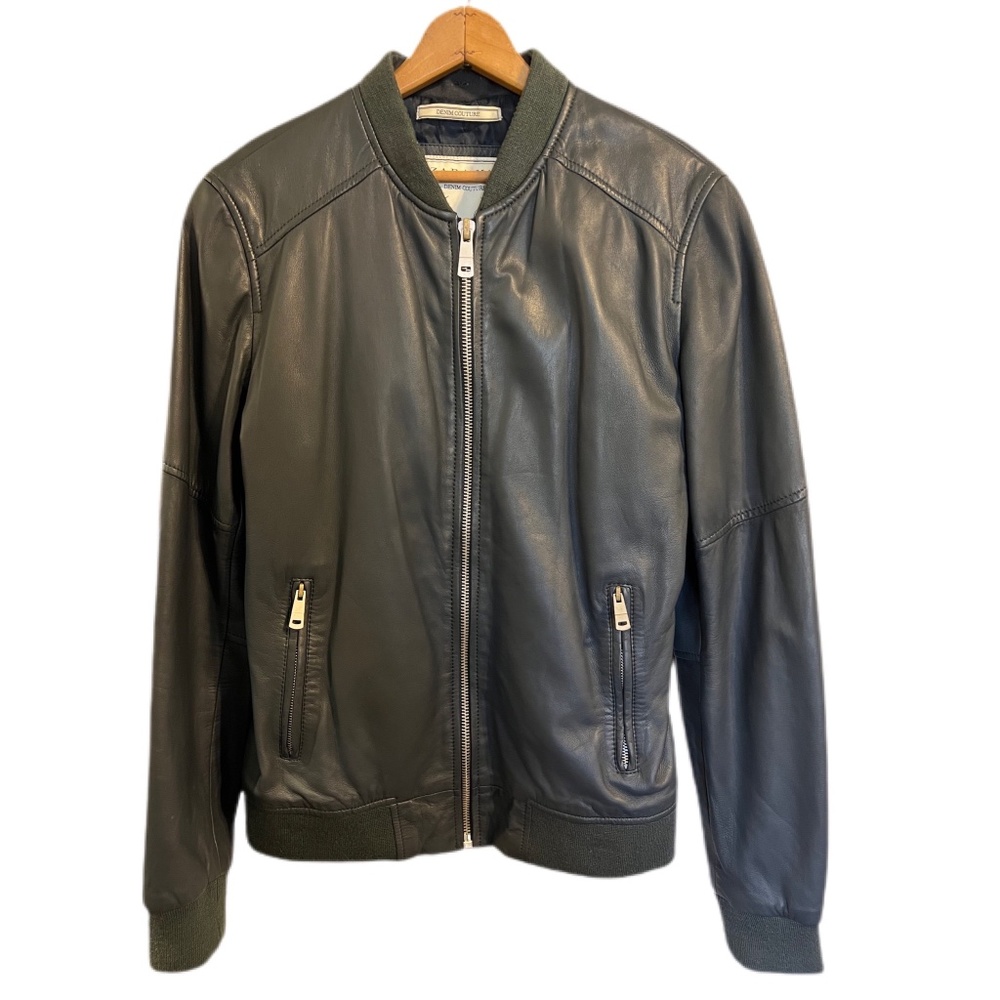 Zara Genuine Leather Bomber Jacket